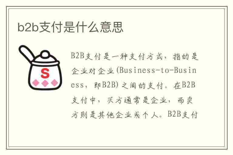 b2b支付是什么意思(对公b2b支付是什么意思)